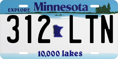 MN license plate 312LTN