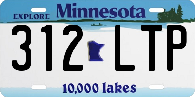 MN license plate 312LTP