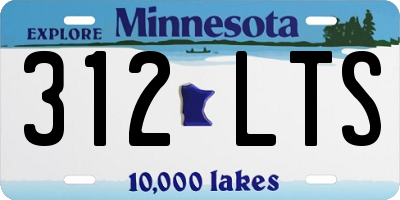 MN license plate 312LTS