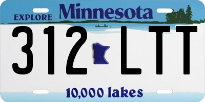 MN license plate 312LTT