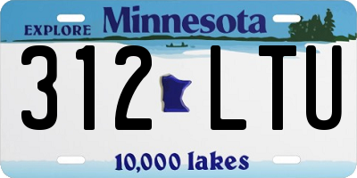 MN license plate 312LTU