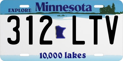 MN license plate 312LTV