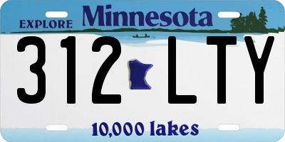 MN license plate 312LTY