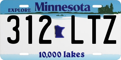 MN license plate 312LTZ