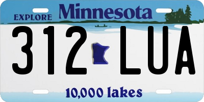 MN license plate 312LUA