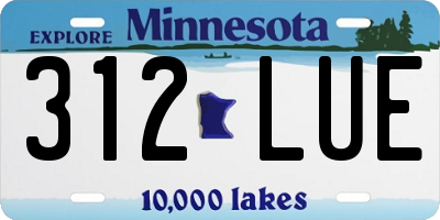 MN license plate 312LUE