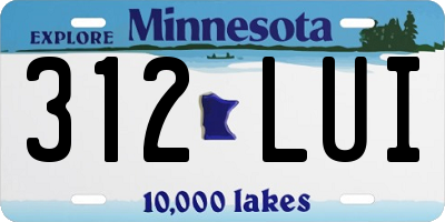 MN license plate 312LUI