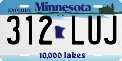 MN license plate 312LUJ