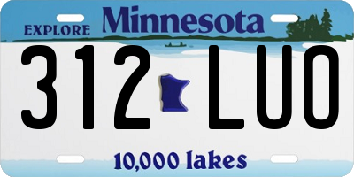 MN license plate 312LUO