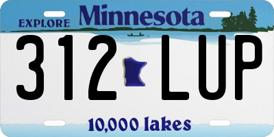 MN license plate 312LUP