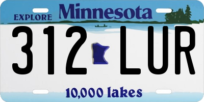 MN license plate 312LUR