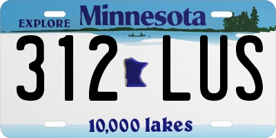 MN license plate 312LUS