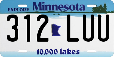 MN license plate 312LUU