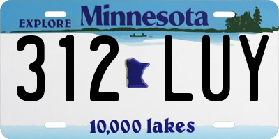 MN license plate 312LUY