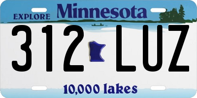 MN license plate 312LUZ