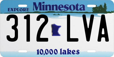MN license plate 312LVA