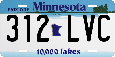 MN license plate 312LVC