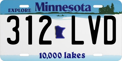MN license plate 312LVD