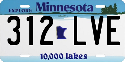 MN license plate 312LVE