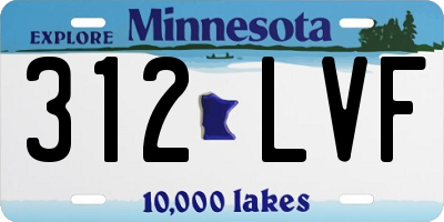 MN license plate 312LVF