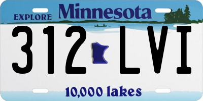 MN license plate 312LVI