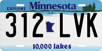 MN license plate 312LVK