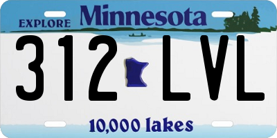 MN license plate 312LVL