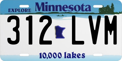 MN license plate 312LVM