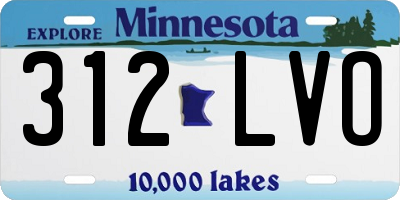 MN license plate 312LVO