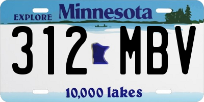 MN license plate 312MBV