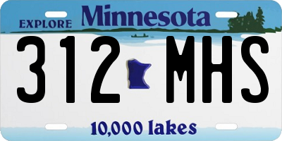 MN license plate 312MHS