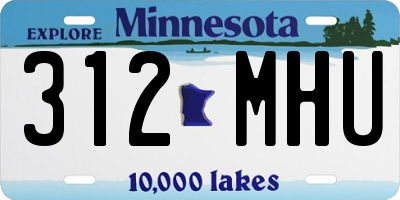 MN license plate 312MHU