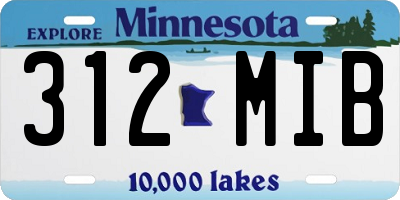 MN license plate 312MIB