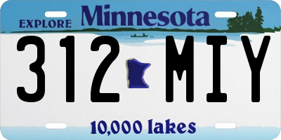 MN license plate 312MIY
