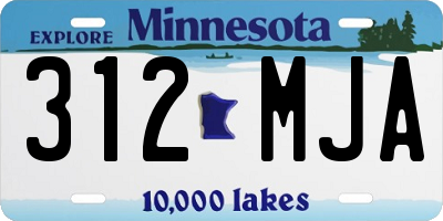 MN license plate 312MJA