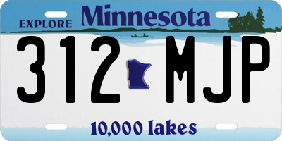 MN license plate 312MJP