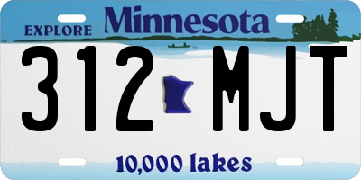 MN license plate 312MJT
