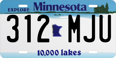 MN license plate 312MJU