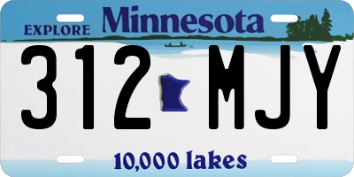 MN license plate 312MJY