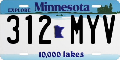 MN license plate 312MYV