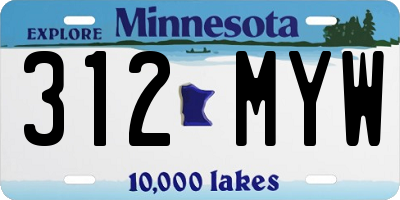 MN license plate 312MYW