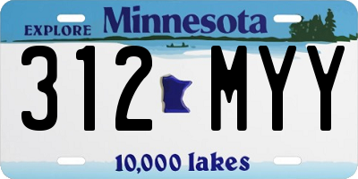 MN license plate 312MYY