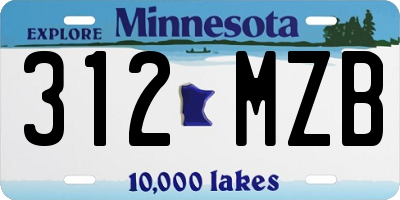MN license plate 312MZB