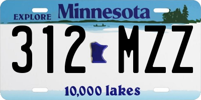 MN license plate 312MZZ