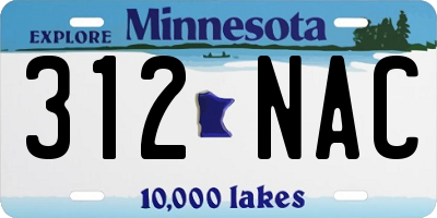 MN license plate 312NAC