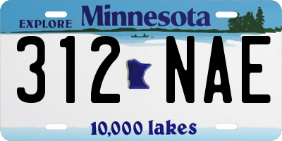 MN license plate 312NAE