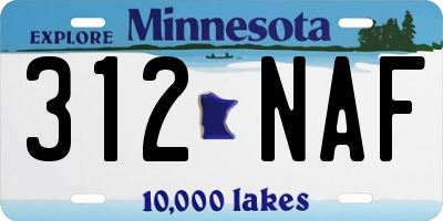MN license plate 312NAF