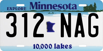 MN license plate 312NAG