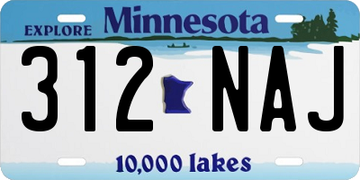 MN license plate 312NAJ