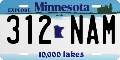 MN license plate 312NAM